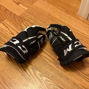 CCM Black and White Hockey Gloves
